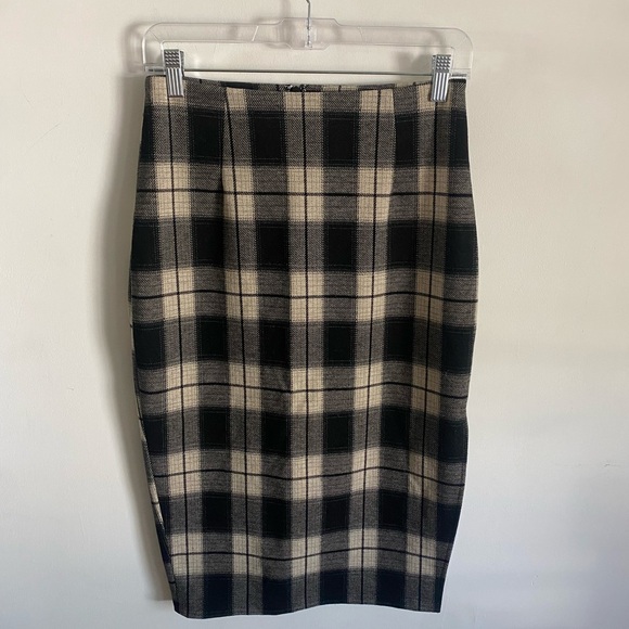 Dresses & Skirts - Plaid Black and Cream Women's Pencil Skirt‎ Office Siren